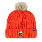 Cleveland Browns '47 Women's Meeko Cuffed Knit Hat with Pom - Orange on sale