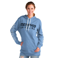 Memphis Grizzlies G-III 4Her by Carl Banks Women's Base Coach Pullover Hoodie - Light Blue on sale