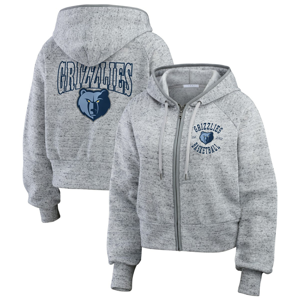 Memphis Grizzlies WEAR by Erin Andrews Women's Speckled Radiator Full-Zip Hoodie - Heather Gray discount