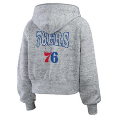 Philadelphia 76ers WEAR by Erin Andrews Women's Speckled Radiator Full-Zip Hoodie - Heather Gray online