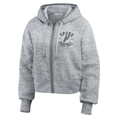 San Antonio Spurs WEAR by Erin Andrews Women's Speckled Radiator Full-Zip Hoodie - Heather Gray on sale