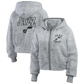 Utah Jazz WEAR by Erin Andrews Women's Speckled Radiator Full-Zip Hoodie - Heather Gray discount