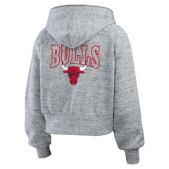 Chicago Bulls WEAR by Erin Andrews Women's Speckled Radiator Full-Zip Hoodie - Heather Gray cheap