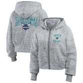 Charlotte Hornets WEAR by Erin Andrews Women's Speckled Radiator Full-Zip Hoodie - Heather Gray on sale