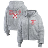 Atlanta Hawks WEAR by Erin Andrews Women's Speckled Radiator Full-Zip Hoodie - Heather Gray for sale