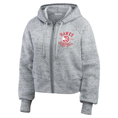 Atlanta Hawks WEAR by Erin Andrews Women's Speckled Radiator Full-Zip Hoodie - Heather Gray for sale
