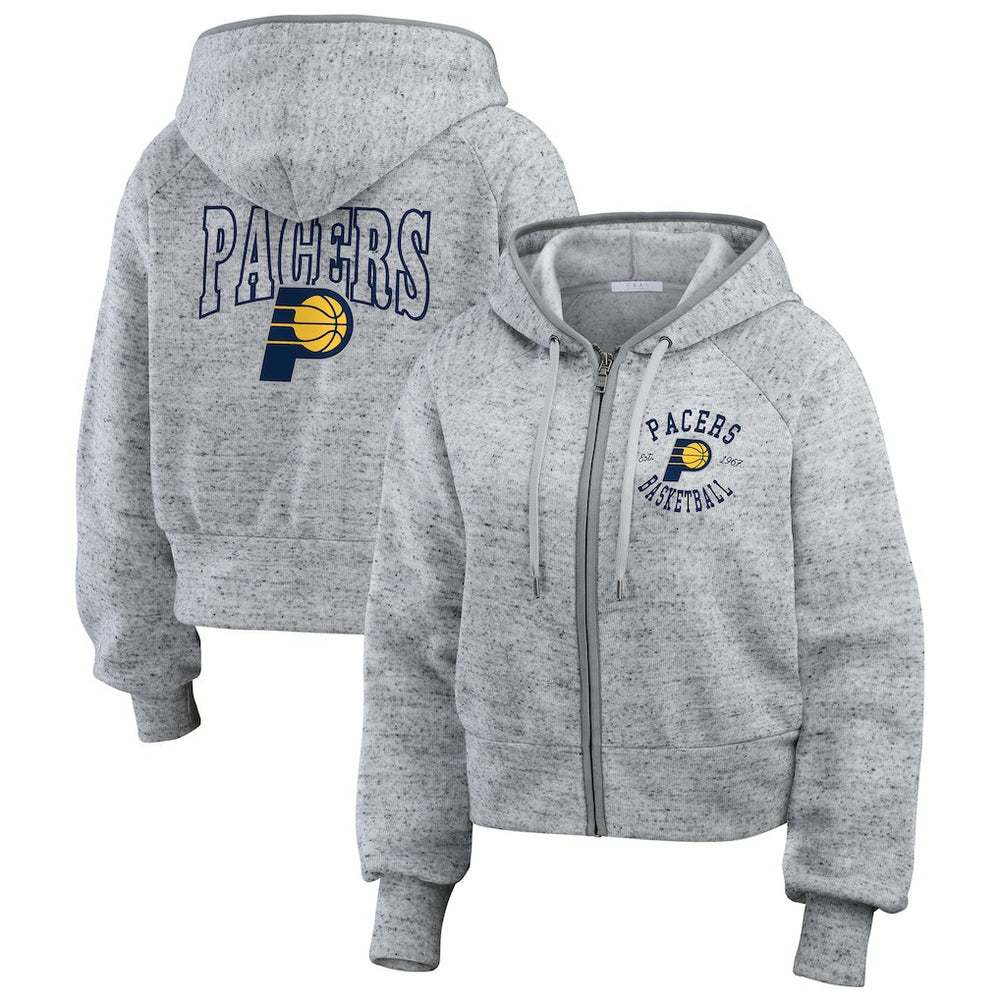 Indiana Pacers WEAR by Erin Andrews Women's Speckled Radiator Full-Zip Hoodie - Heather Gray outlet