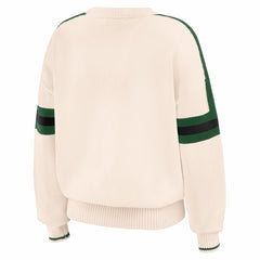 Milwaukee Bucks WEAR by Erin Andrews Women's Stripe Pullover Sweater - Cream cheap