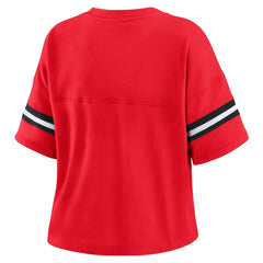 Chicago Bulls WEAR by Erin Andrews Women's Color Block Boxy V-Neck T-Shirt sale - Red online