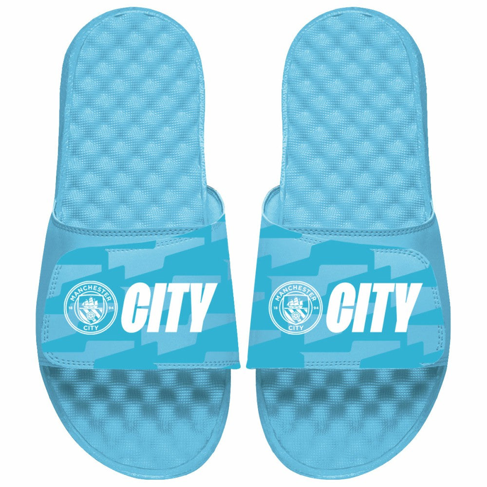 Manchester City ISlide Unisex Pattern Slide Sandals - Sky Blue for sale