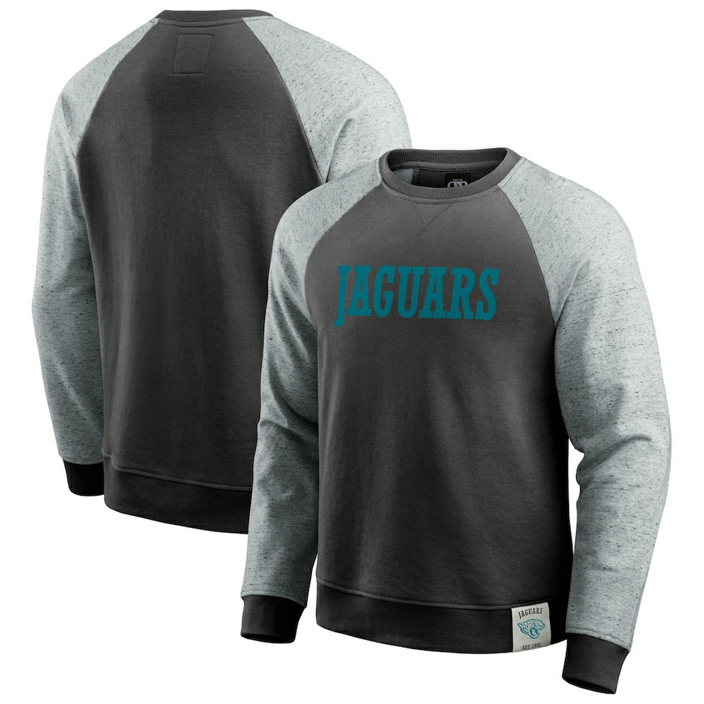 Jacksonville Jaguars Darius Rucker Collection Colorblock Pullover Sweatshirt - Black/Heather Gray discount