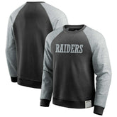 Las Vegas Raiders Darius Rucker Collection Colorblock Pullover Sweatshirt - Black/Heather Gray outlet