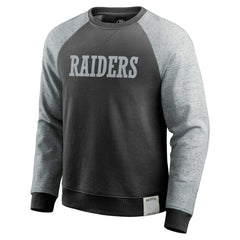 Las Vegas Raiders Darius Rucker Collection Colorblock Pullover Sweatshirt - Black/Heather Gray outlet