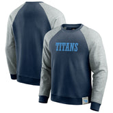 Tennessee Titans Darius Rucker Collection Colorblock Pullover Sweatshirt - Navy/Heather Gray for sale