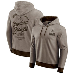 Cleveland Browns Darius Rucker Collection Tonal Knit Pullover Hoodie - Brown for sale
