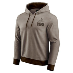 Cleveland Browns Darius Rucker Collection Tonal Knit Pullover Hoodie - Brown for sale