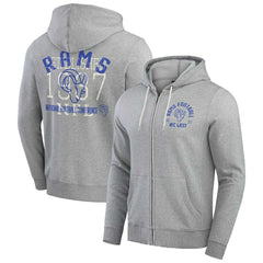 Los Angeles Rams Darius Rucker Collection Vintage Stripe Full-Zip Hoodie - Heather Gray cheap