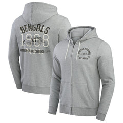 Cincinnati Bengals Darius Rucker Collection Vintage Stripe Full-Zip Hoodie - Heather Gray sale