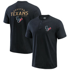 Houston Texans Darius Rucker Collection Washed Henley T-Shirt - Black for sale