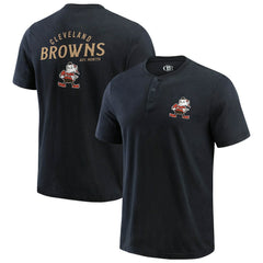 Cleveland Browns Darius Rucker Collection Washed Henley T-Shirt - Black cheap