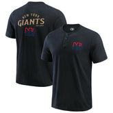 New York Giants Darius Rucker Collection Washed Henley T-Shirt - Black cheap