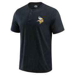 Minnesota Vikings Darius Rucker Collection Washed Henley T-Shirt - Black discount