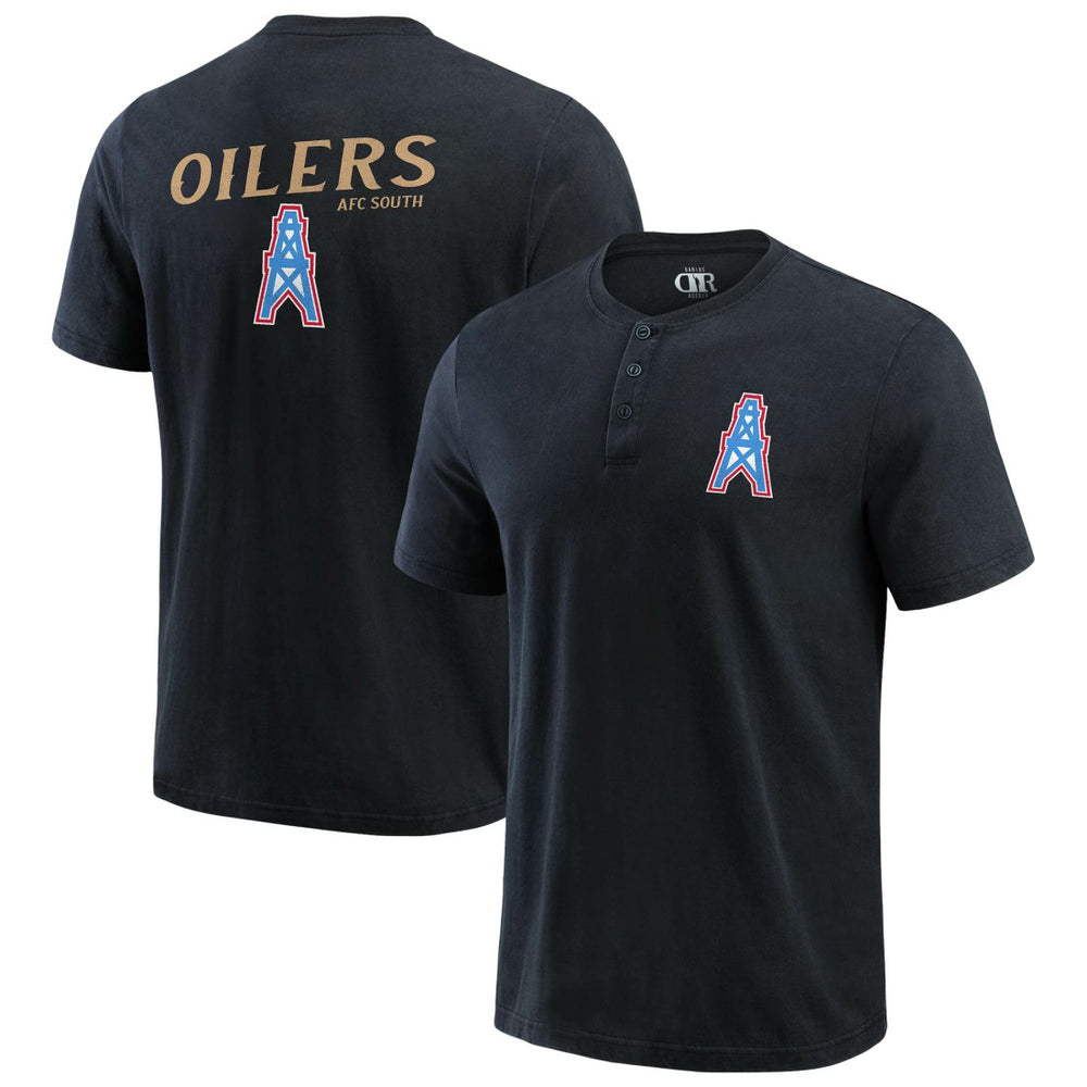 Tennessee Titans Darius Rucker Collection Washed Henley T-Shirt - Black on sale