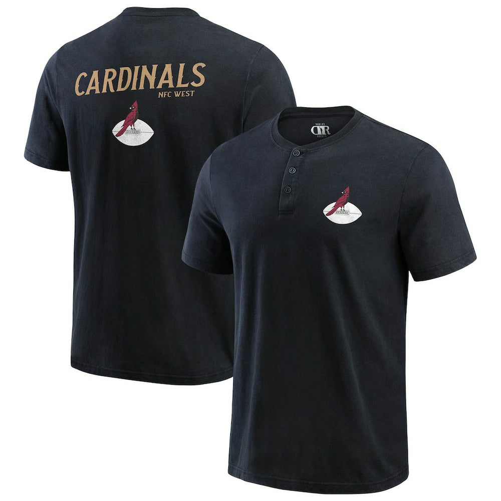 Arizona Cardinals Darius Rucker Collection Washed Henley T-Shirt - Black online