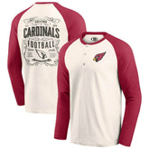 Arizona Cardinals Darius Rucker Collection Raglan Henley T-Shirt - Cream/Cardinal on sale