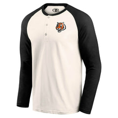 Cincinnati Bengals Darius Rucker Collection Raglan Henley T-Shirt - Cream/Black outlet