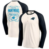 Carolina Panthers Darius Rucker Collection Raglan Henley T-Shirt - Cream/Black cheap