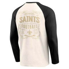 New Orleans Saints Darius Rucker Collection Raglan Henley T-Shirt - Cream/Black discount