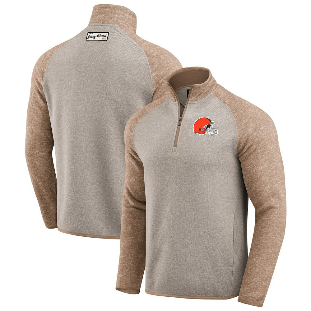 Cleveland Browns Darius Rucker Collection Tonal Quarter-Zip Jacket - Tan on sale