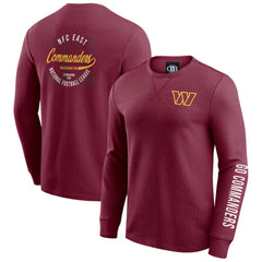 Washington Commanders Darius Rucker Collection Washed Waffle-Knit Long Sleeve T-Shirt - Burgundy online