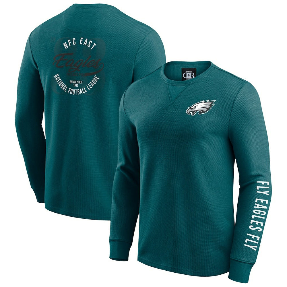 Philadelphia Eagles Darius Rucker Collection Washed Waffle-Knit Long Sleeve T-Shirt - Kelly Green online