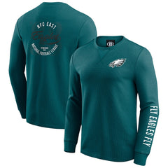 Philadelphia Eagles Darius Rucker Collection Washed Waffle-Knit Long Sleeve T-Shirt - Kelly Green online
