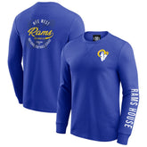 Los Angeles Rams Darius Rucker Collection Washed Waffle-Knit Long Sleeve T-Shirt - Royal for sale