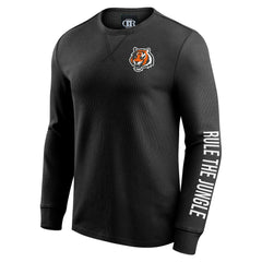 Cincinnati Bengals Darius Rucker Collection Washed Waffle-Knit Long Sleeve T-Shirt - Black on sale