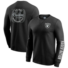 Las Vegas Raiders Darius Rucker Collection Washed Waffle-Knit Long Sleeve T-Shirt - Black online