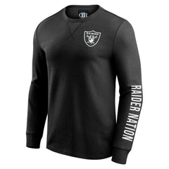 Las Vegas Raiders Darius Rucker Collection Washed Waffle-Knit Long Sleeve T-Shirt - Black online