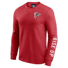 Atlanta Falcons Darius Rucker Collection Washed Waffle-Knit Long Sleeve T-Shirt - Red on sale
