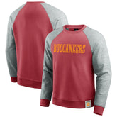 Tampa Bay Buccaneers Darius Rucker Collection Throwback Color Block Raglan Pullover Sweatshirt - Red/Heather Gray cheap