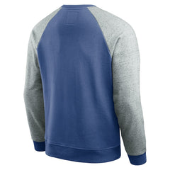 Seattle Seahawks Darius Rucker Collection Throwback Color Block Raglan Pullover Sweatshirt - Royal/Heather Gray on sale