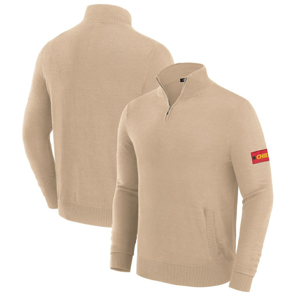 Kansas City Chiefs J. Palmer Franchise Quarter-Zip Sweater - Tan discount