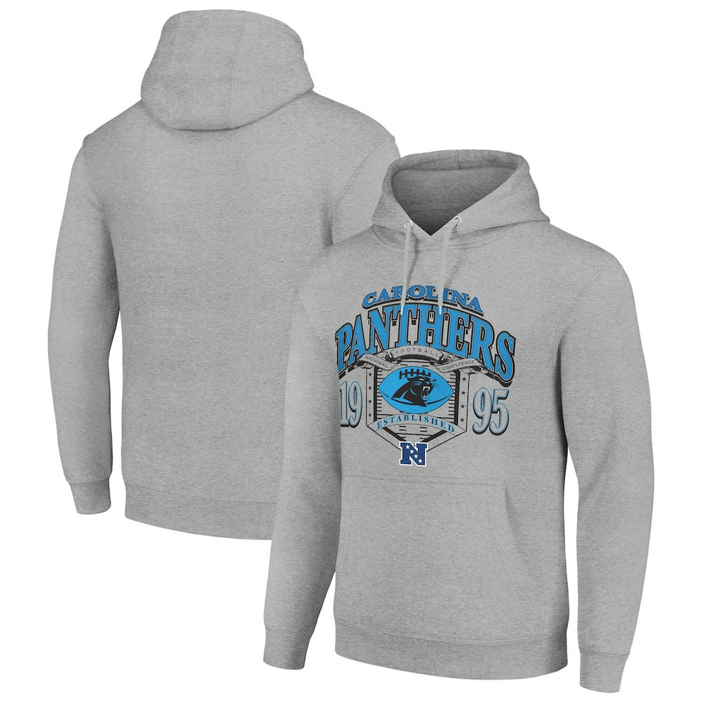 Carolina Panthers Starter 80s Retro Pullover Hoodie - Heather Gray cheap