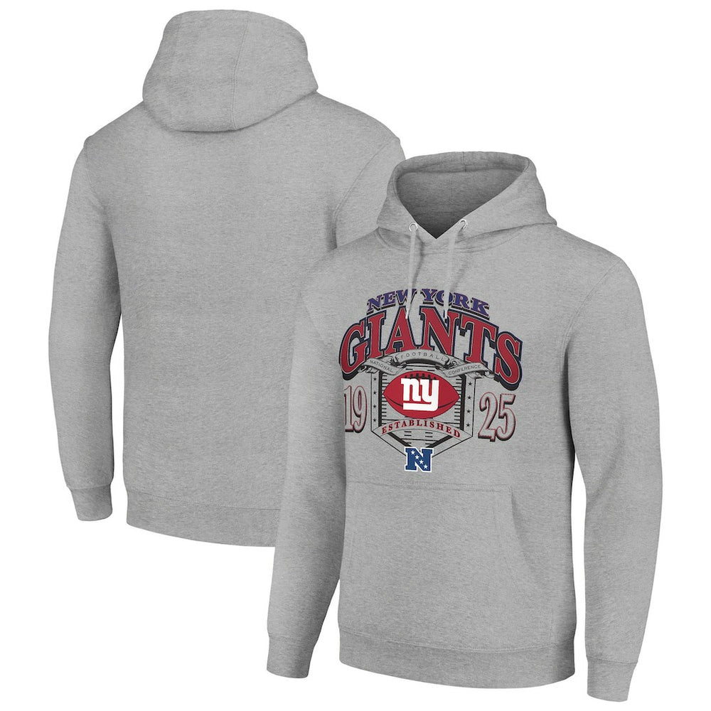 New York Giants Starter 80s Retro Pullover Hoodie - Heather Gray for sale