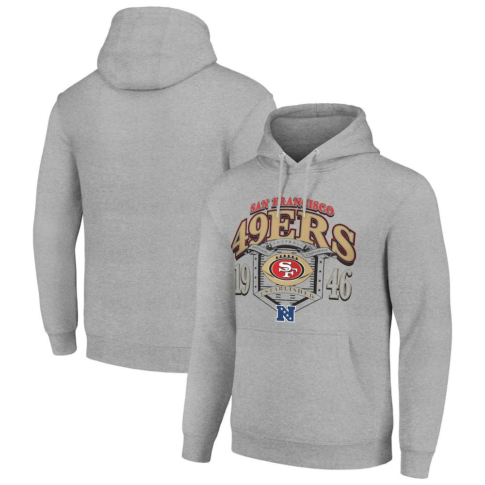 San Francisco 49ers Starter 80s Retro Pullover Hoodie - Heather Gray outlet