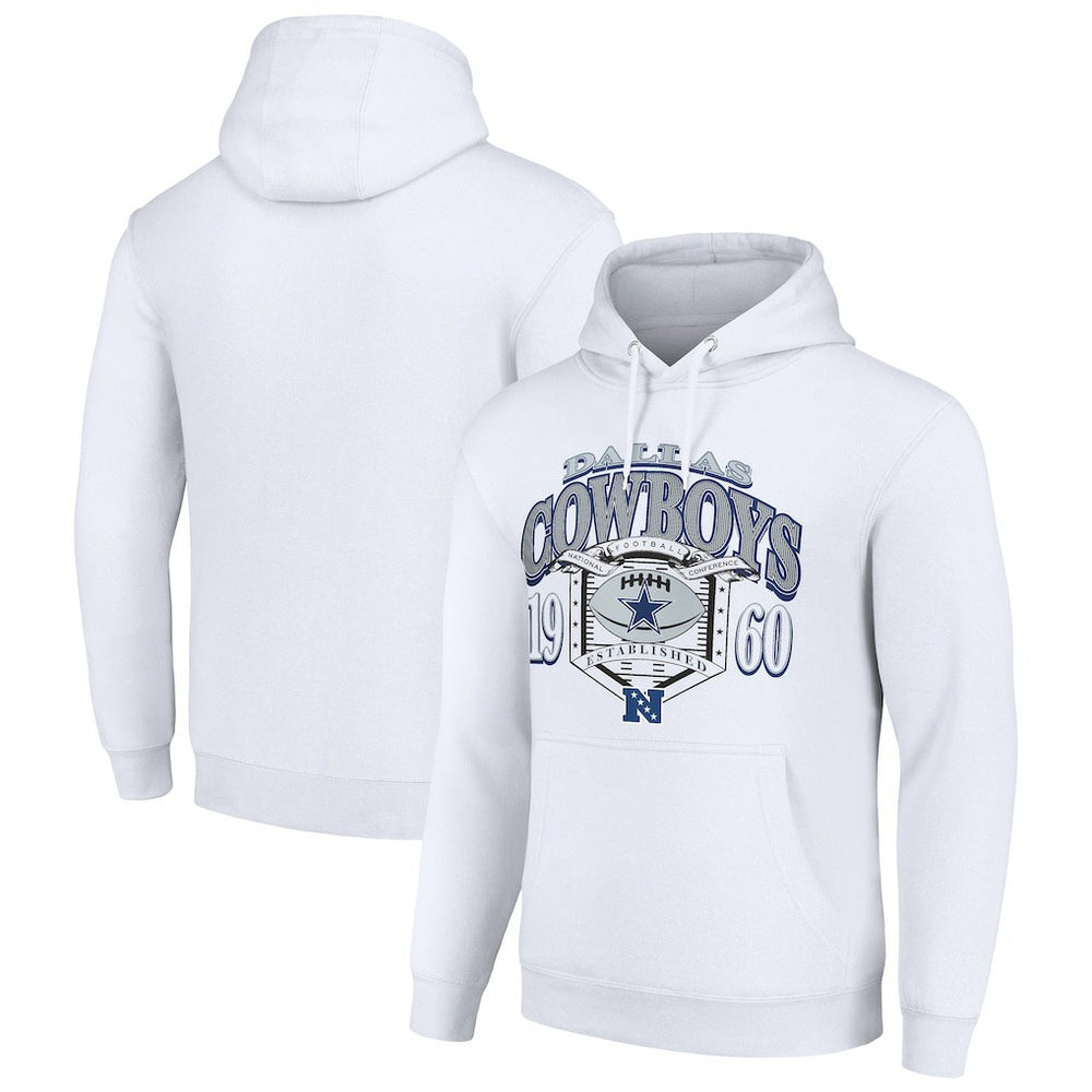 Dallas Cowboys Starter 80s Retro Pullover Hoodie - White cheap