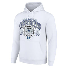 Dallas Cowboys Starter 80s Retro Pullover Hoodie - White cheap