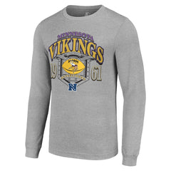 Minnesota Vikings Starter Retro Long Sleeve Graphic T-Shirt - Heather Gray cheap